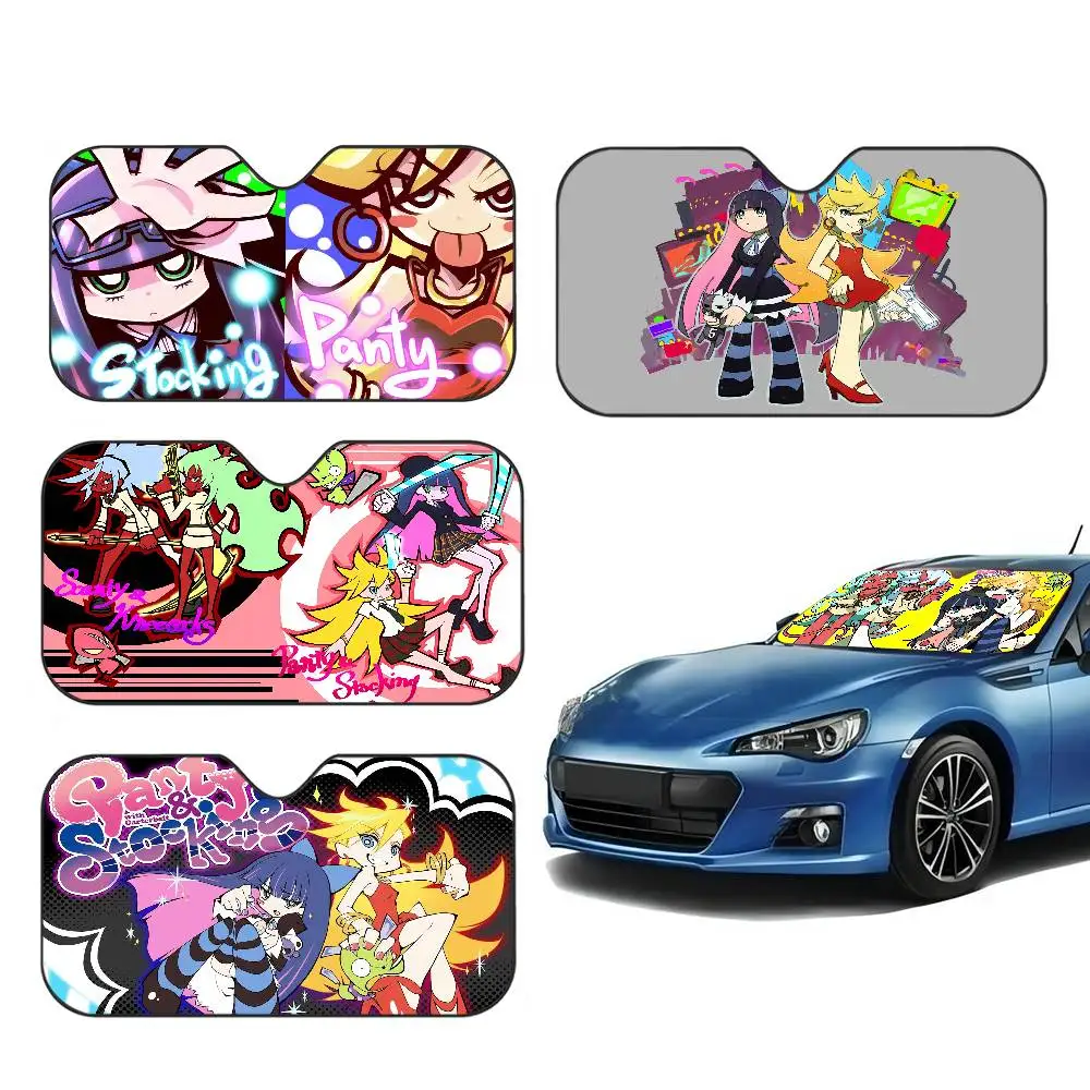 Game Cute Panty Stocking with Garterbelt Car Windshield Sun Shade Cover Block Reflector Portable Anti UV Protector Screen