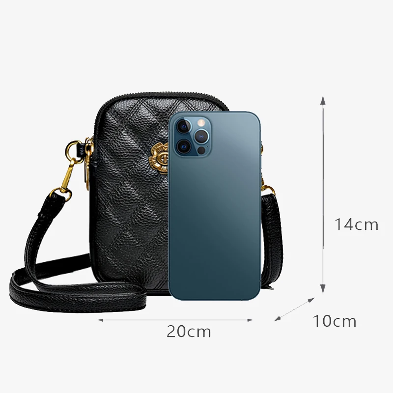 New 100% Authentic Leather Womens Shoulder Bag Luxury Brand Women Crossbody Bags Multi Pocket Large Capacity Phone Bolsas Wallet