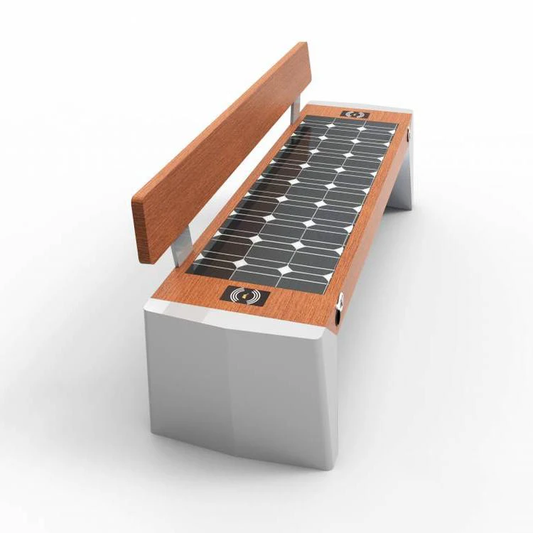 advertising Stadium seat outdoor urban furniture smart solar chair with a back multi-function bench sun energy system