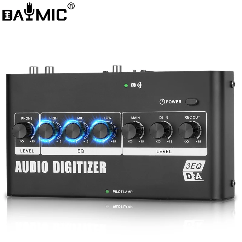 Digital to Analog Converter DAC Bluetooth AUX to RCA 3.5mm USB with Bass&Volume Control Fiber Coaxial USB input Analog Stereo