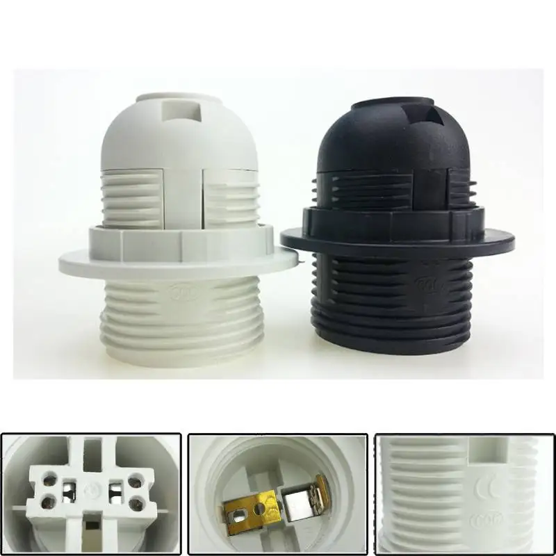 

Small Screw E27 Light Bulb Lamp Holder Pendant Socket Lampshade Ring E27 Bayonet Full-thread Lamp Holder LED Plastic Lamp Holder