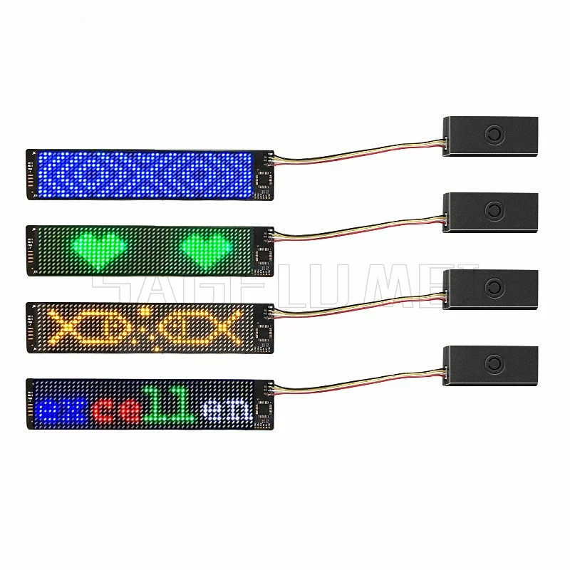 Programmable Flexible LED Module Phone App Battery Control Soft Thin Display Screen For Hat Bag T-Shirt Face Mask DIY Bluetooth