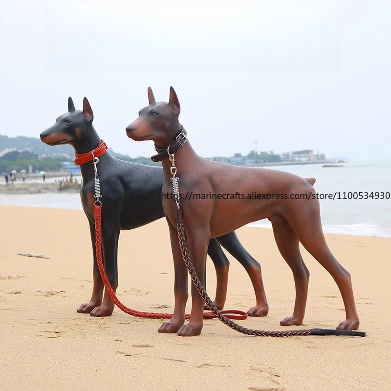 

Realistic 1:1 Scale Doberman Pinscher Model Large Guard Dog Decor for Living Room/Store Villa Lucky Wealth Figurine
