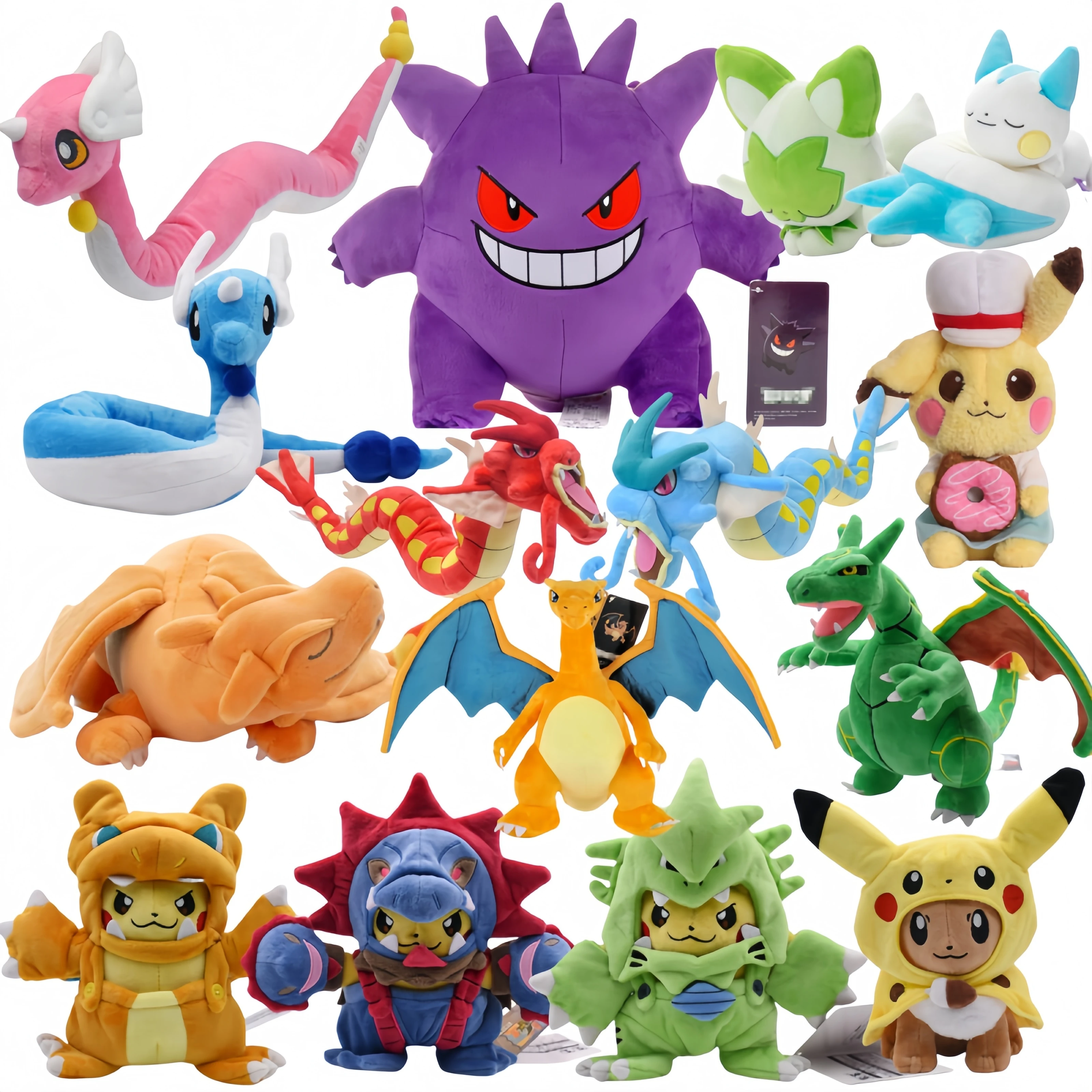 Pokemon Plush Pikachu Toy Gengar Peluche Sprigatito Gyarados Dragonair Charizard Tyranitar Garchomp Hydreigon Mewtwo Stuffed Toy