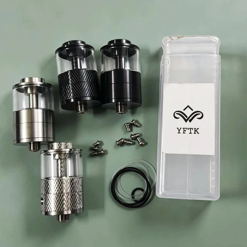 YFTK Empire V RTA 23MM 3.5ML SS316+PMMA malzemeden yapılmış yeniden yapılandırılabilir tank, Hava pimleriyle birlikte 0.8/1.0/1.2/1.4/1.6/1.8/2.0MM Yedek Parçalar