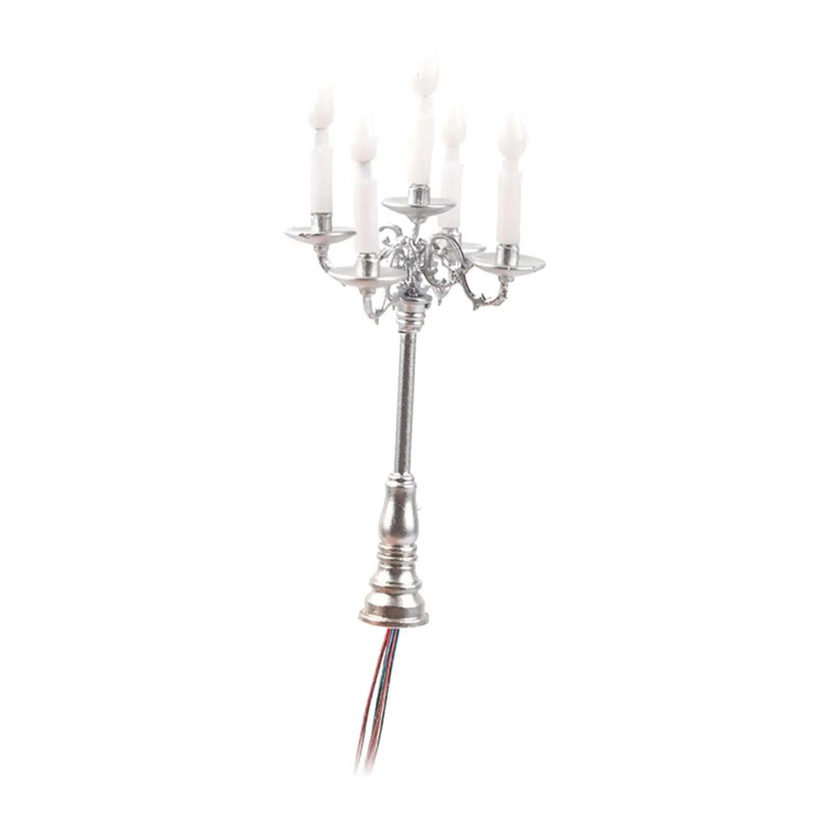 ミニチュアドールハウス燭台合金 ABS LED キャンドルライトモデル家具装飾品家や庭用