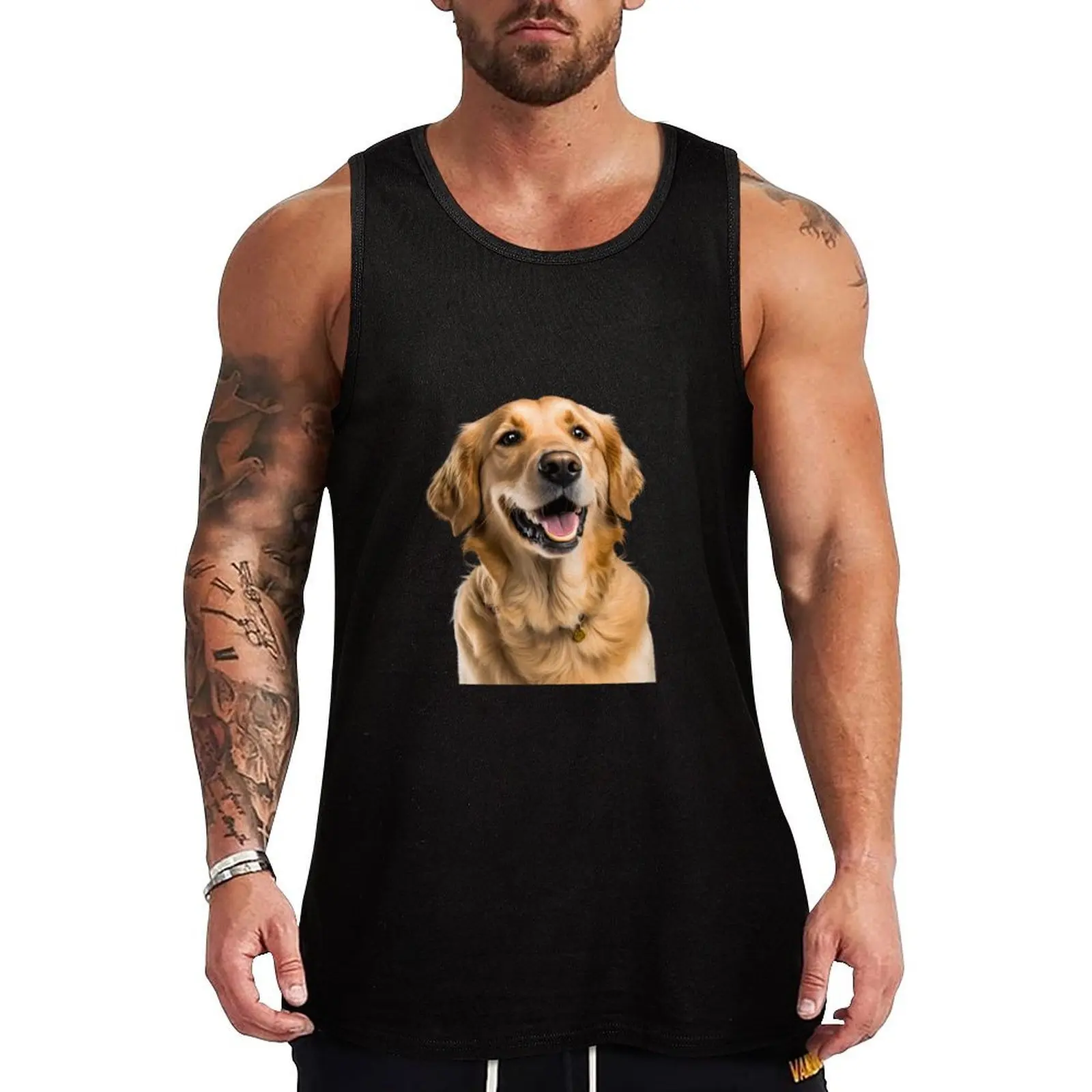 Golden Retriever - Dogs, Pets Tank Top Pattern Print Tank Top Casual Graphic Sleeveless Top