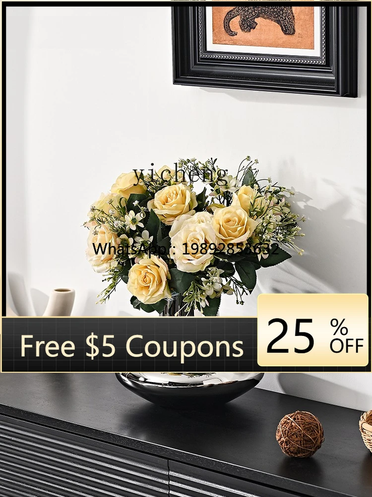 

1 Light Luxury Creative Vase Nordic Simple Dining Table Flower Arrangement Ornament Vase