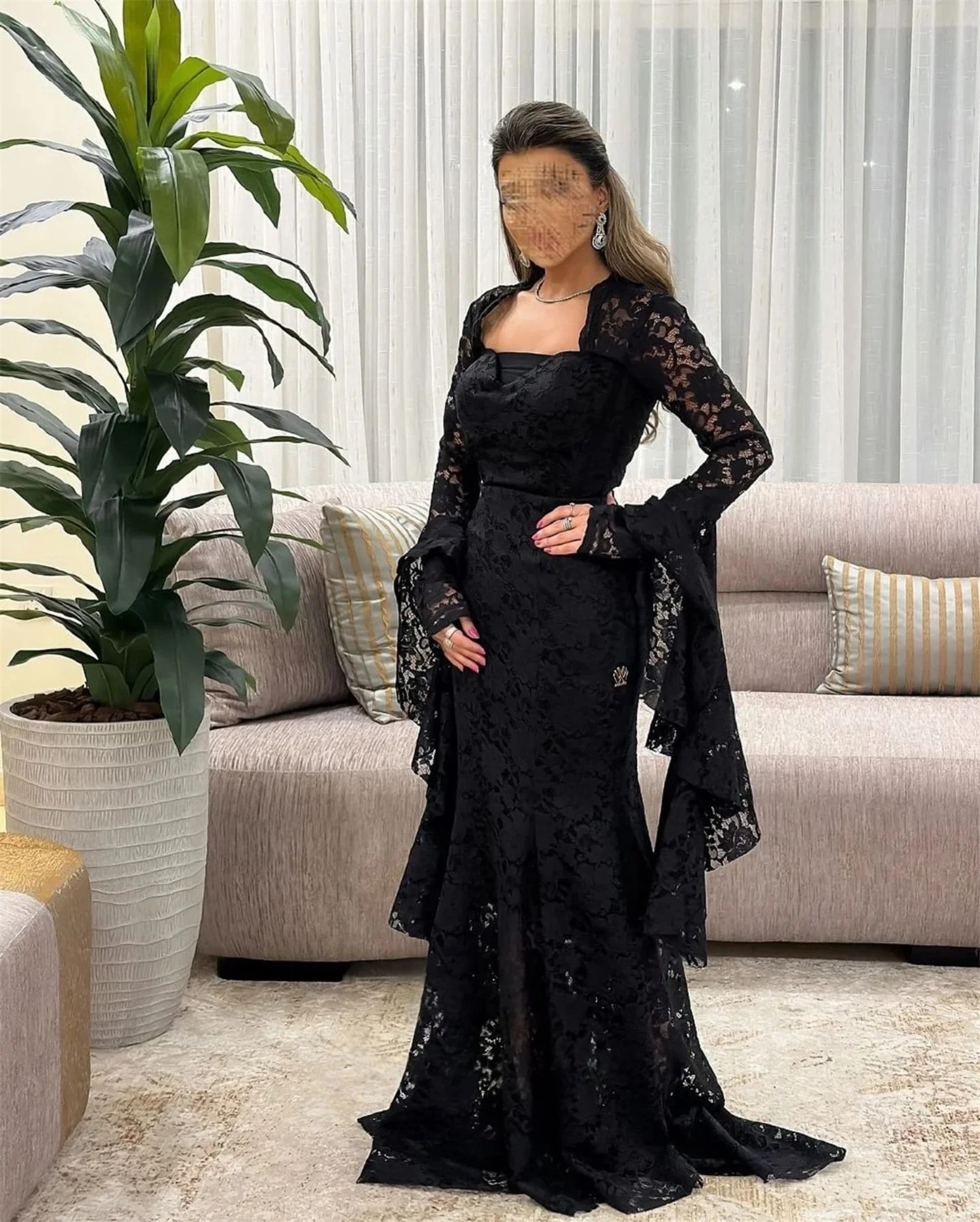 

Черное платье с длинными рукавами на заказ Вечерние платья Pastrol Унисекс Джерси Ретро Дубай Саудовская Аравия Израиль Пром по индивидуальному заказу