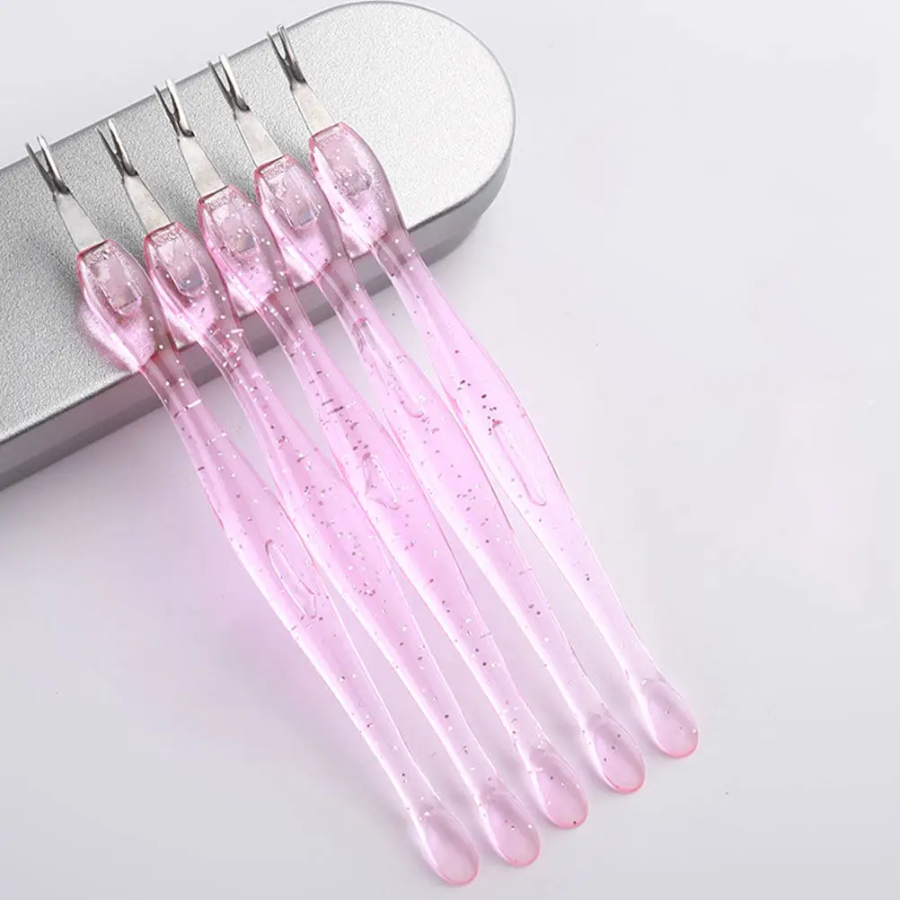 10Pcs Professional Dead Skin Fork Set Premium PP Stainless Steel Cuticle Removers Nail Art Tools Manicure Dead Skin Forks