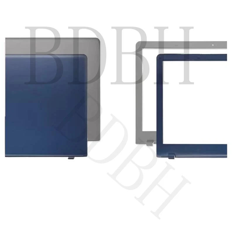Nueva Cubierta Trasera LCD para Portátil, Bisagras de Bisel Frontal para NP510R5E NP470R5E 15.6" Azul Plata, Carcasa Superior Trasera de Plástico