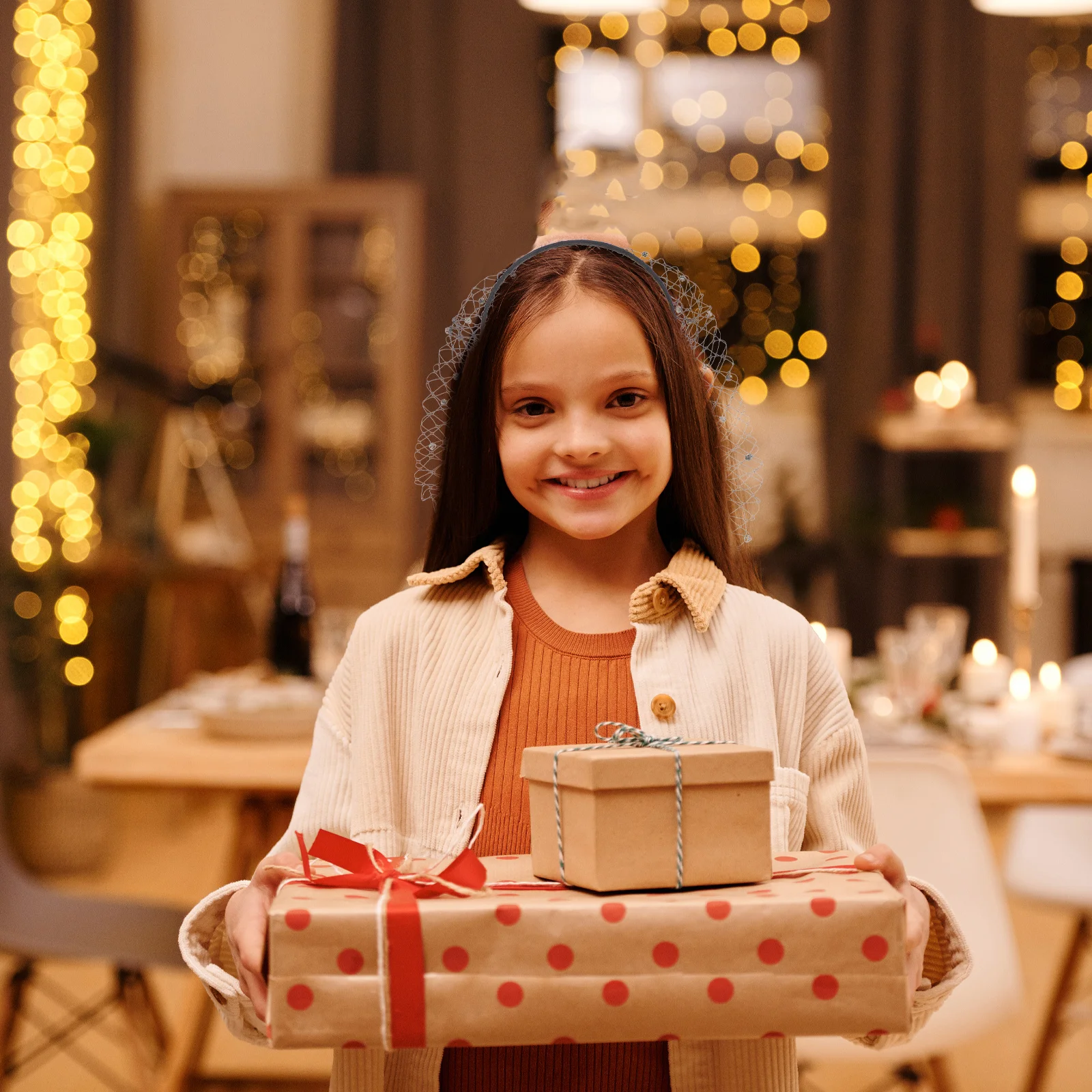 

Rhinestone Veil Headdress Elegant Bridal Hair Accessory Wedding Party Headwear Veil Bride Headdress Mesh Hair Band