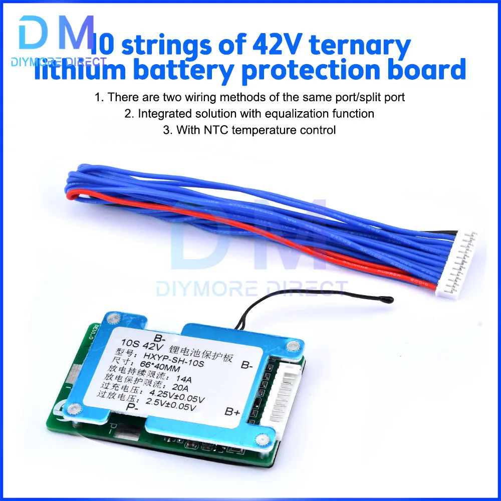 10S 42V 15S BMS Polymer Cell 18650 Lithium Battery Protection Board With Balance Built-in Temperature Control