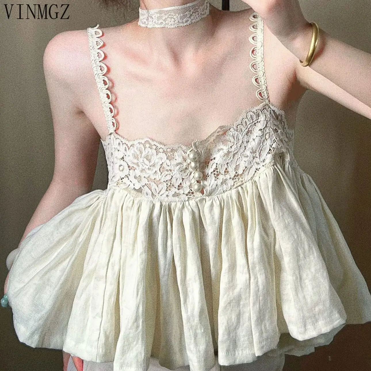 Fattened wear sexy lace suspender pajamas women's summer shorts can be worn outside home suit