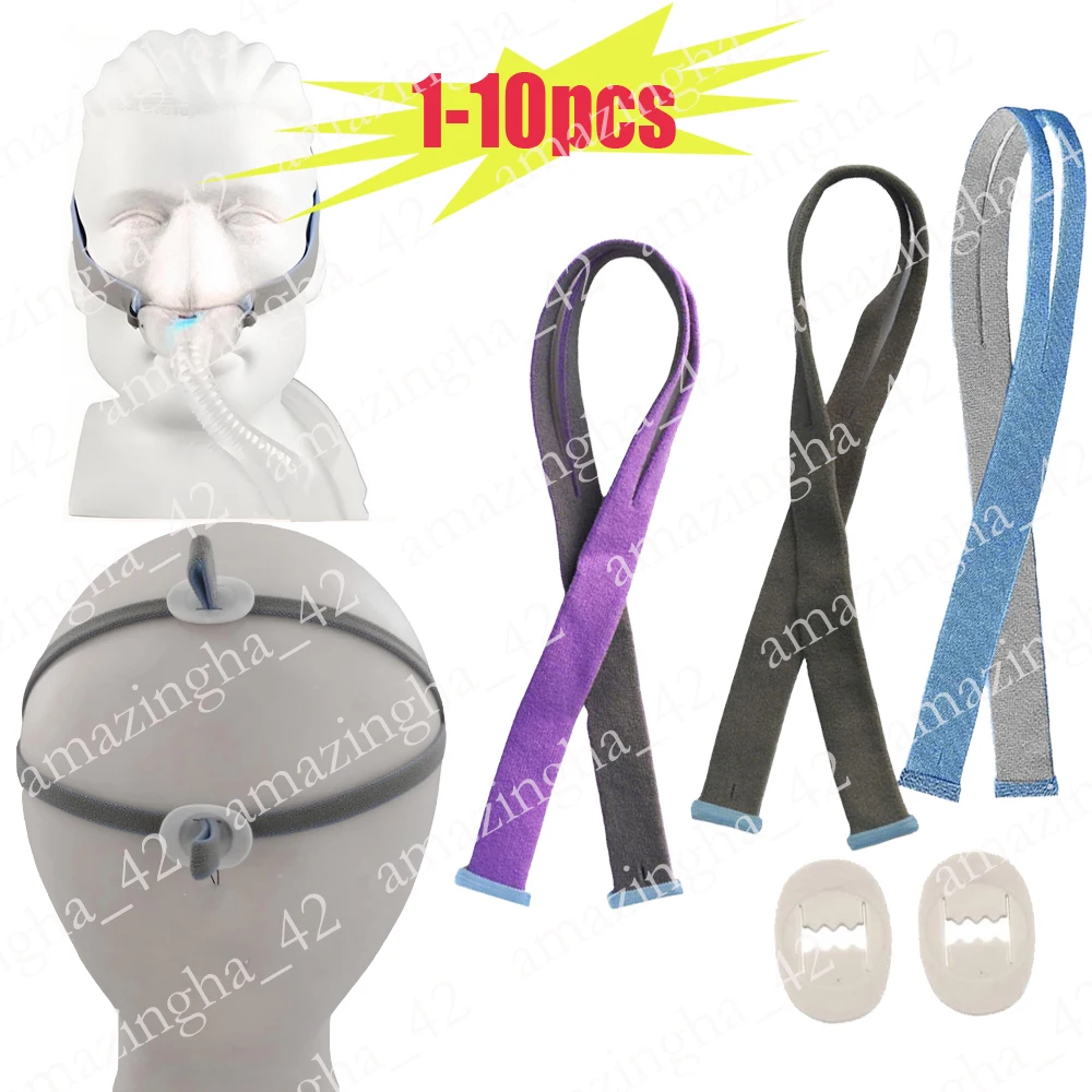 

CPAP Назальная маска Повязка на голову Эластичная повязка на голову Маска Назальная подушка В комплект входит 2 регулировочных зажима для Resmed Airfit P10