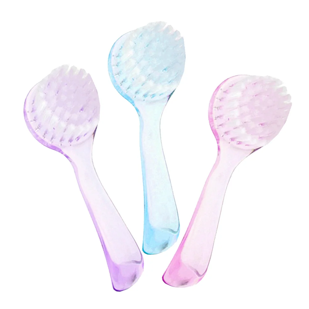 

3 Pcs Grinding Head Nail Cleaning Brush Gel Stickers Artificial Fiber Stand for Press Nails Manicure