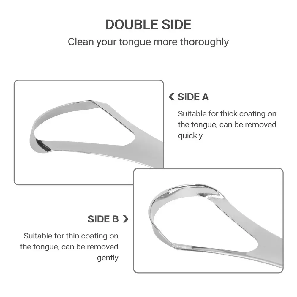 Reusable Stainless Steel Tongue Scraper for Coated Tongue Cleaning Fresh Breath Oral Hygiene Durable Mouth Care Tool