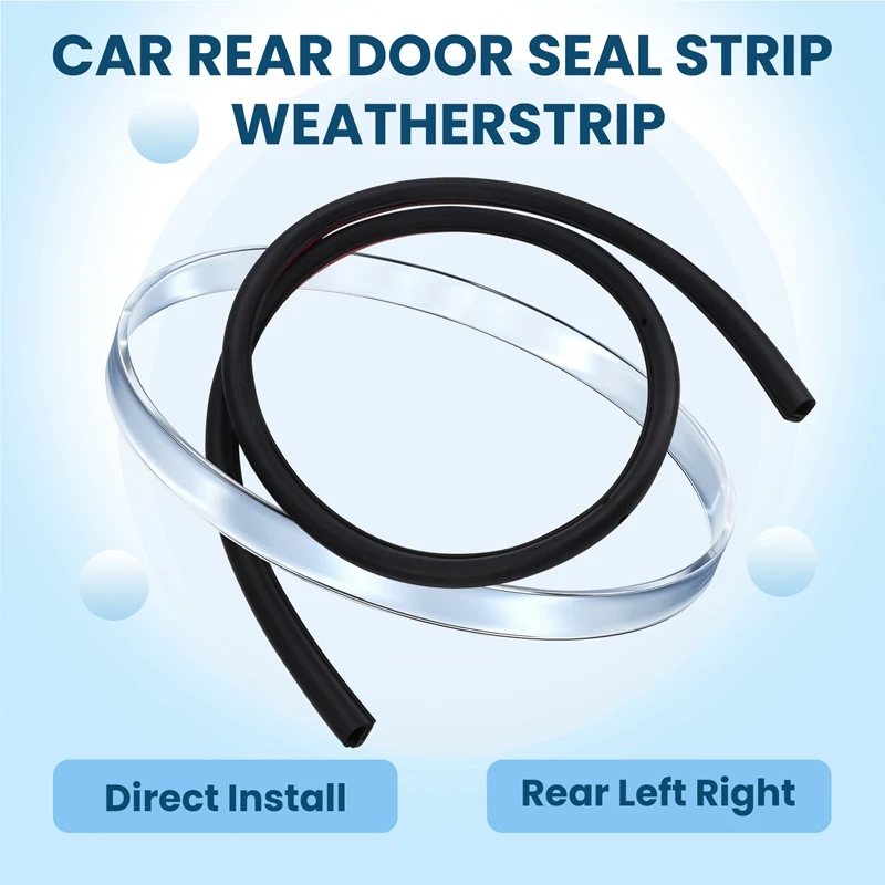 1Pair Car Rear Door Seal 1090509-00-D 1090508-0-D For Tesla Model 3 2017-2022 Door Sealing Rubber Waterproof Strips