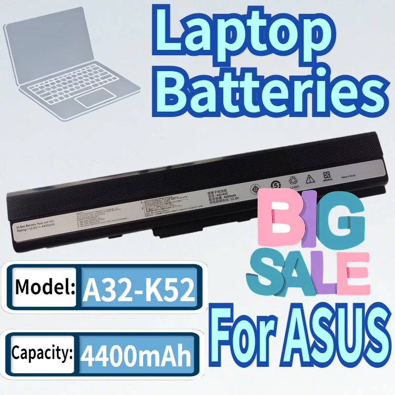 

10.8V 4400mAh For ASUS A32-K52 X42J K42J A42J K52J A52J A40JV P42 Notebook Battery