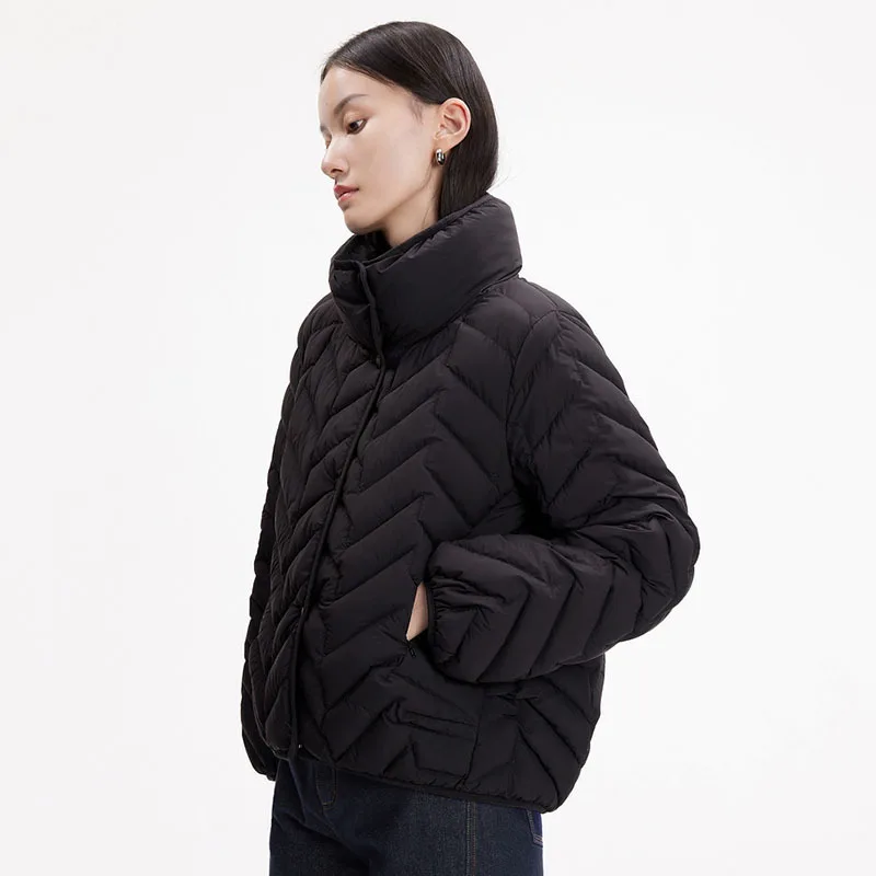 Women's Winter Tops Jacket Down Coat White Duck Down Short Standing Collar Short Vintage Simple Comfortable Leisure Versatile