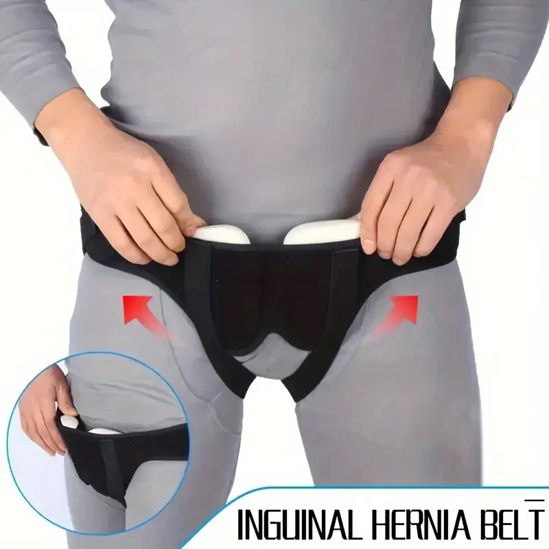 New Adjustable Adult Hernia Belt Man Inguinal Groin Support Inflatable Hernia Bag With 2 Removable Compression Pads Pain Relief