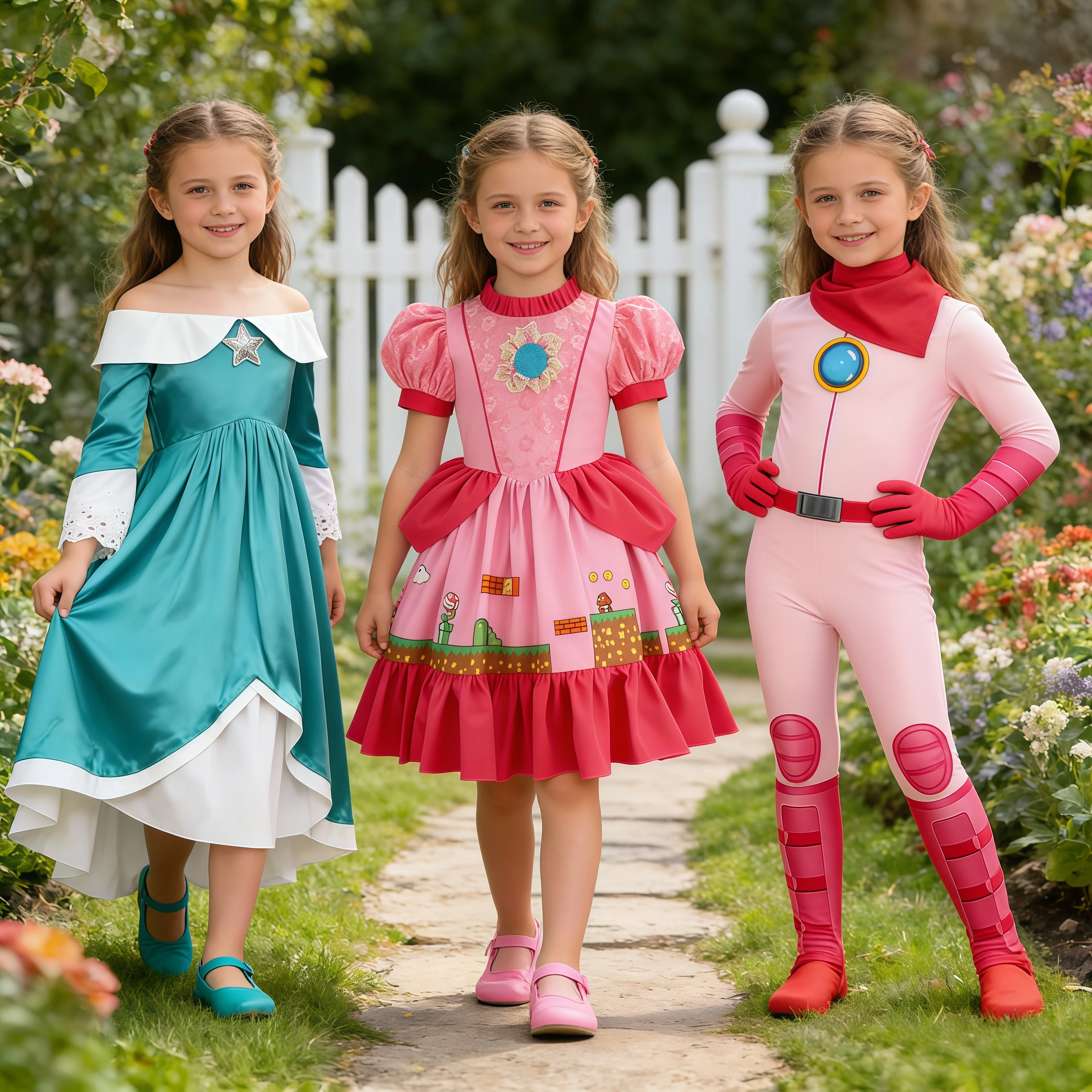 Rosalina Dress Peach Dresses For Girls Princess Costume Clothes Party Cosplay Easter Carnival Birthday Dress Kids Vestidos