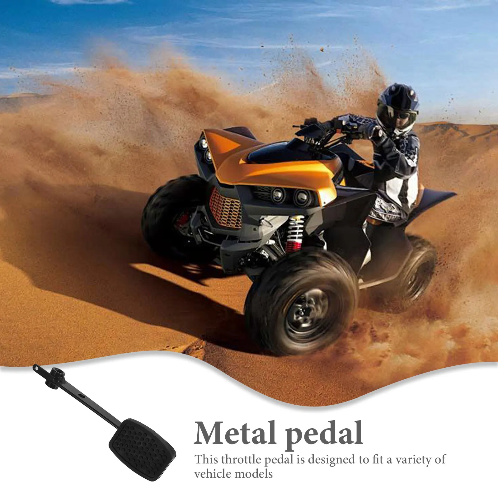 

Go Kart Metal Throttle Pedal Replacement Footrest Atv Drift Car Compatible Durable Easy Install Sensitive Pedal