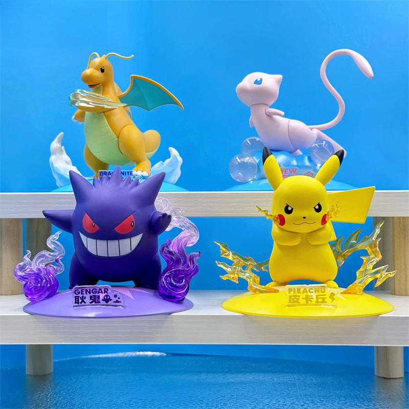 Pokémon Gengar Pikachu Greninja Sylveon Mew Dragonite PVC Statue Action Figurine Desk Collectible Anime Model Toys Figures Gift