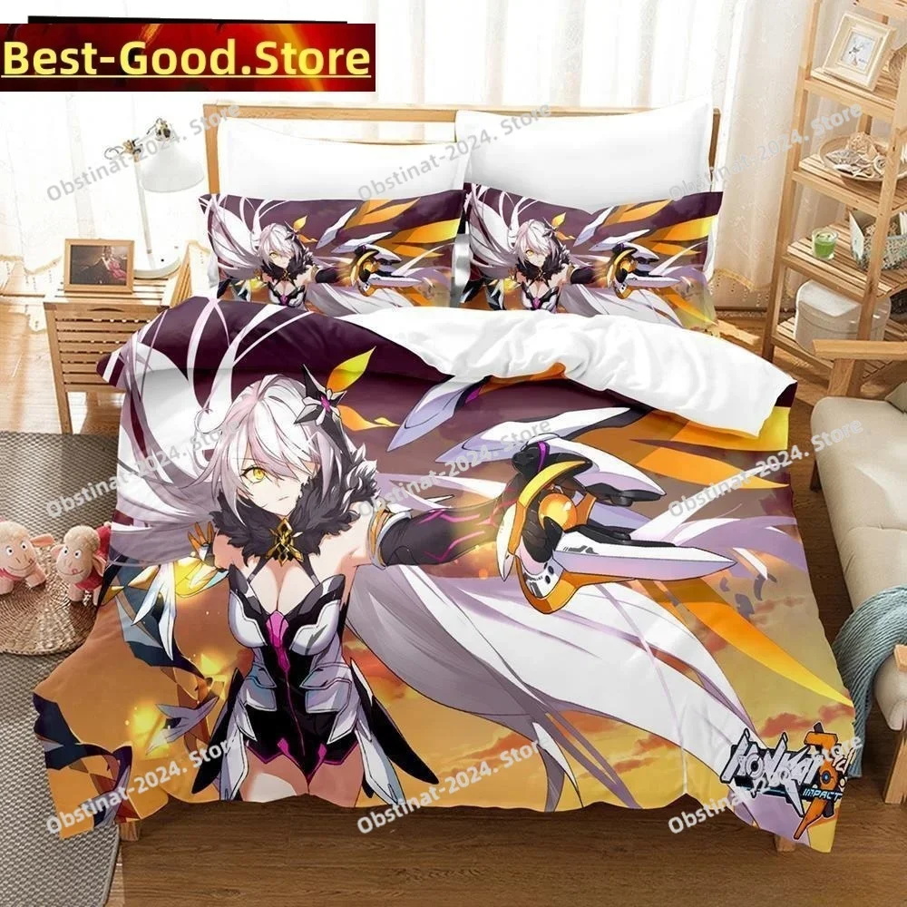 Game Honkai Impact 3 Bedding Set Duvet Cover Full Queen King Size Pillowcase Bed Printed Bed Set Aldult Kid Bedroom Single Twin
