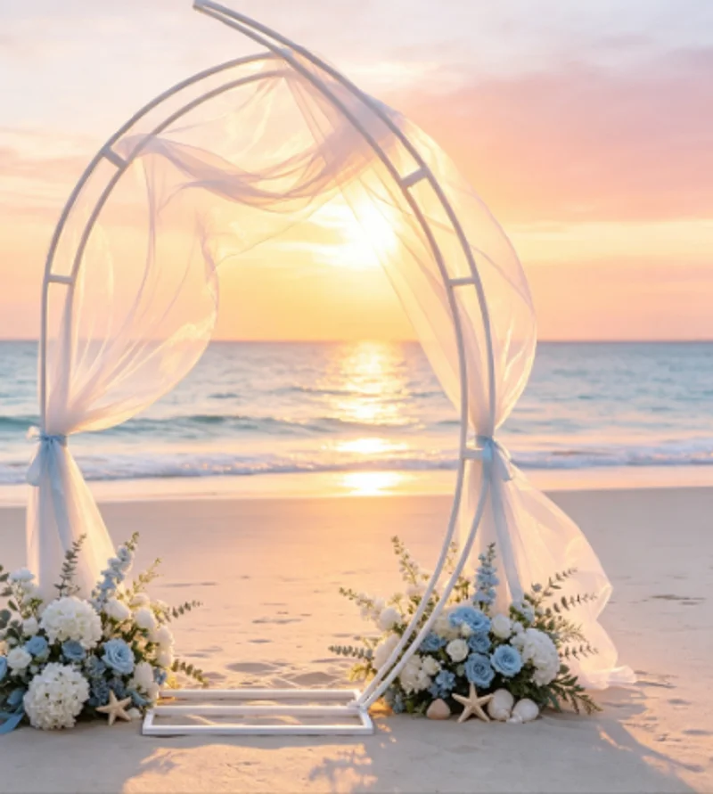 2PCS Iron Art Wedding Chandelier Arch Bracket Luxury Floral Road Guide Decoration Ornament for Party Stage Scene Shelf