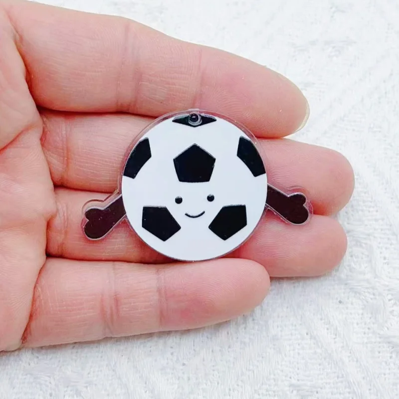 10Pcs Acrylic rugby football badminton racket charm For Bracelet Key Chain Necklace Pendant DIY Jewelry Making Accessories