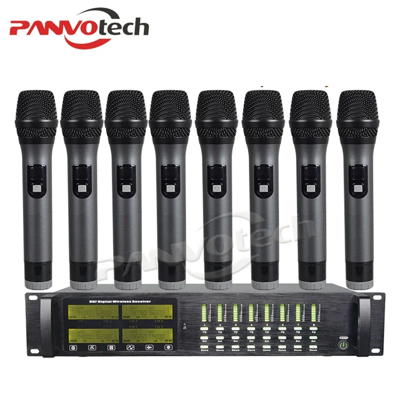 

New Arrival Home Party PU-8002 Karaoke Wireless Microphone 8 channel Professional Handheld Microphone Support TF/USB/MP3