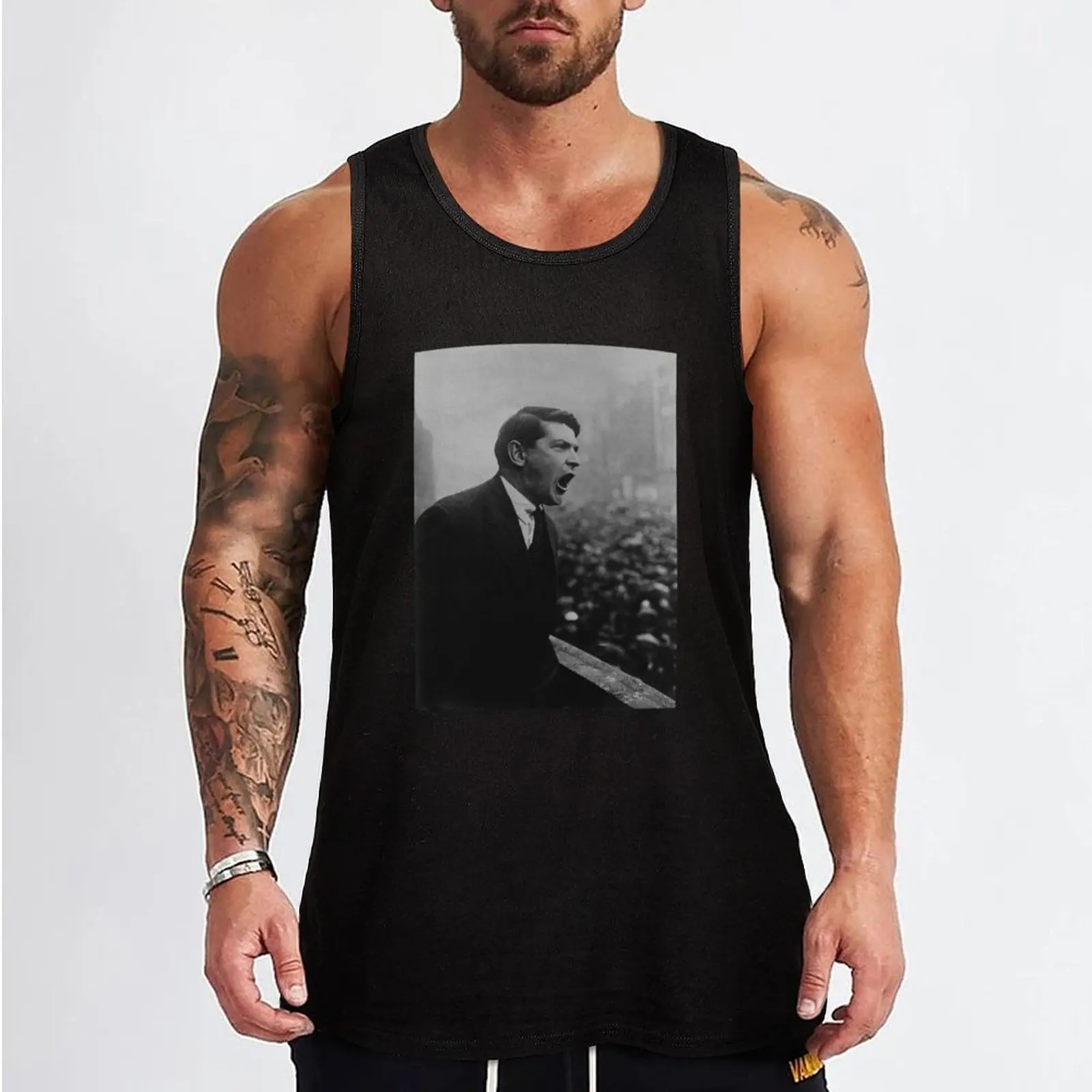 Michael Collins Speaking To A Dublin Crowd - 1922 Tank Top plain t-shirt Men's clothes Men's summer vest