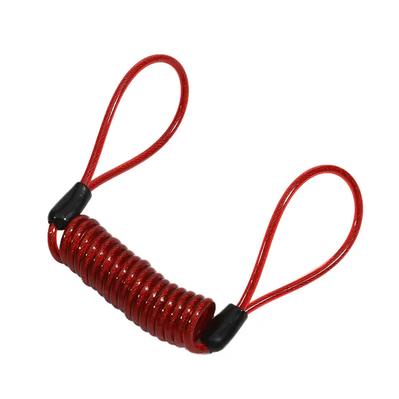 

1pcs Helmet Motorcycle Disc Brake Lock Anti-theft Spring Reminder Rope 90cm 2 Looped-ends Spring Cord For External Engine Motor
