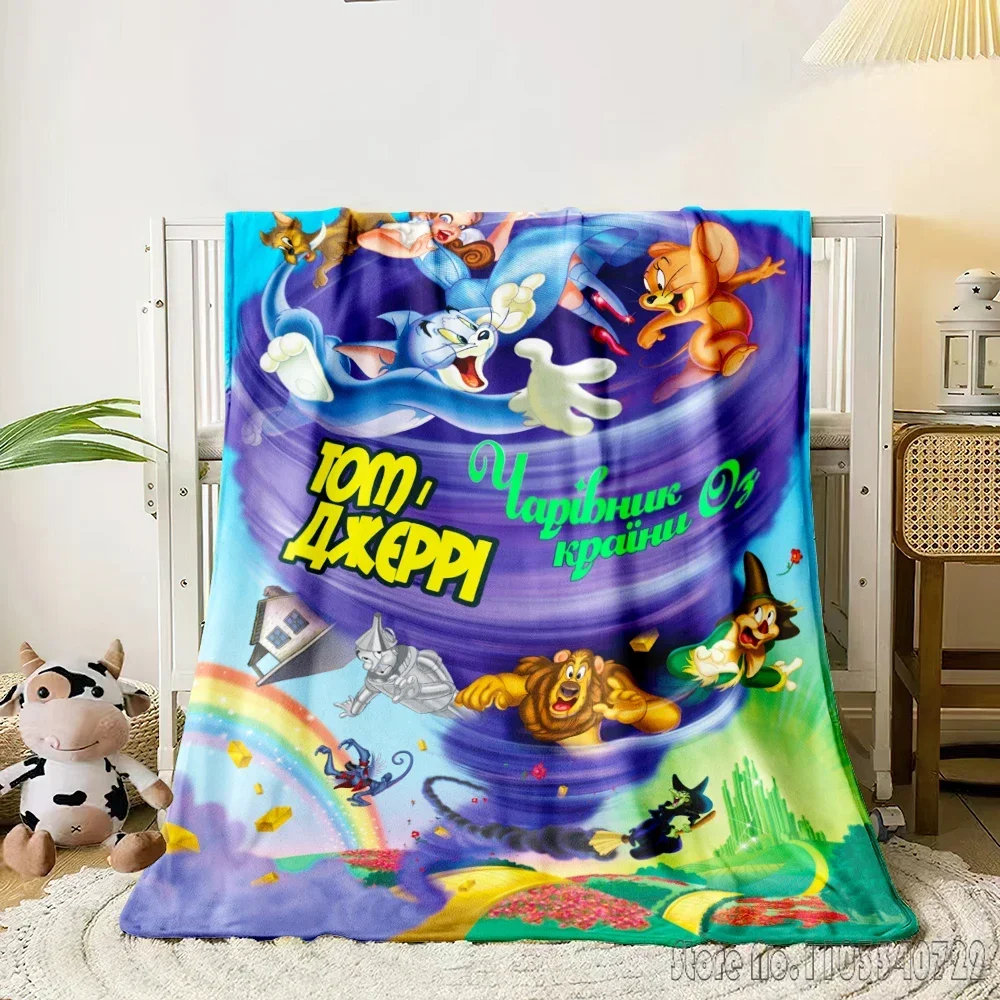 Tom e j-jerry dos desenhos animados 3d impresso casa bonito crianças cobertor lance para cama sofá decoração velo nap cobertores meninos meninas crianças presente