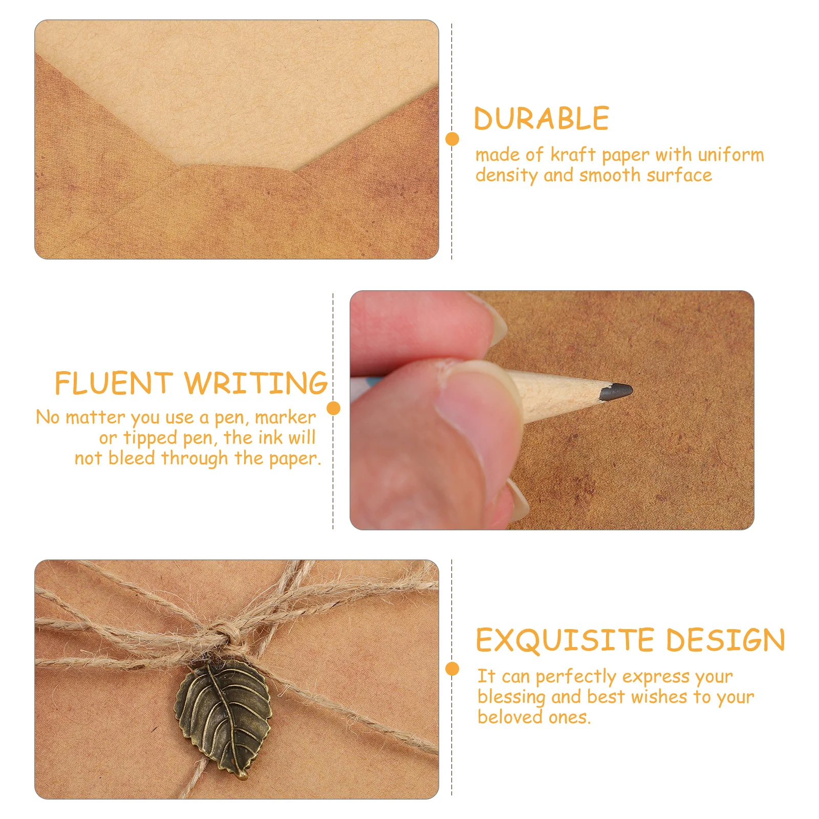 5 مجموعات من الورق العتيق والمغلف مجموعة ورق حروف كرافت لدعوات الطباعة اليدوية وأدوات الكتابة الرجعية #4