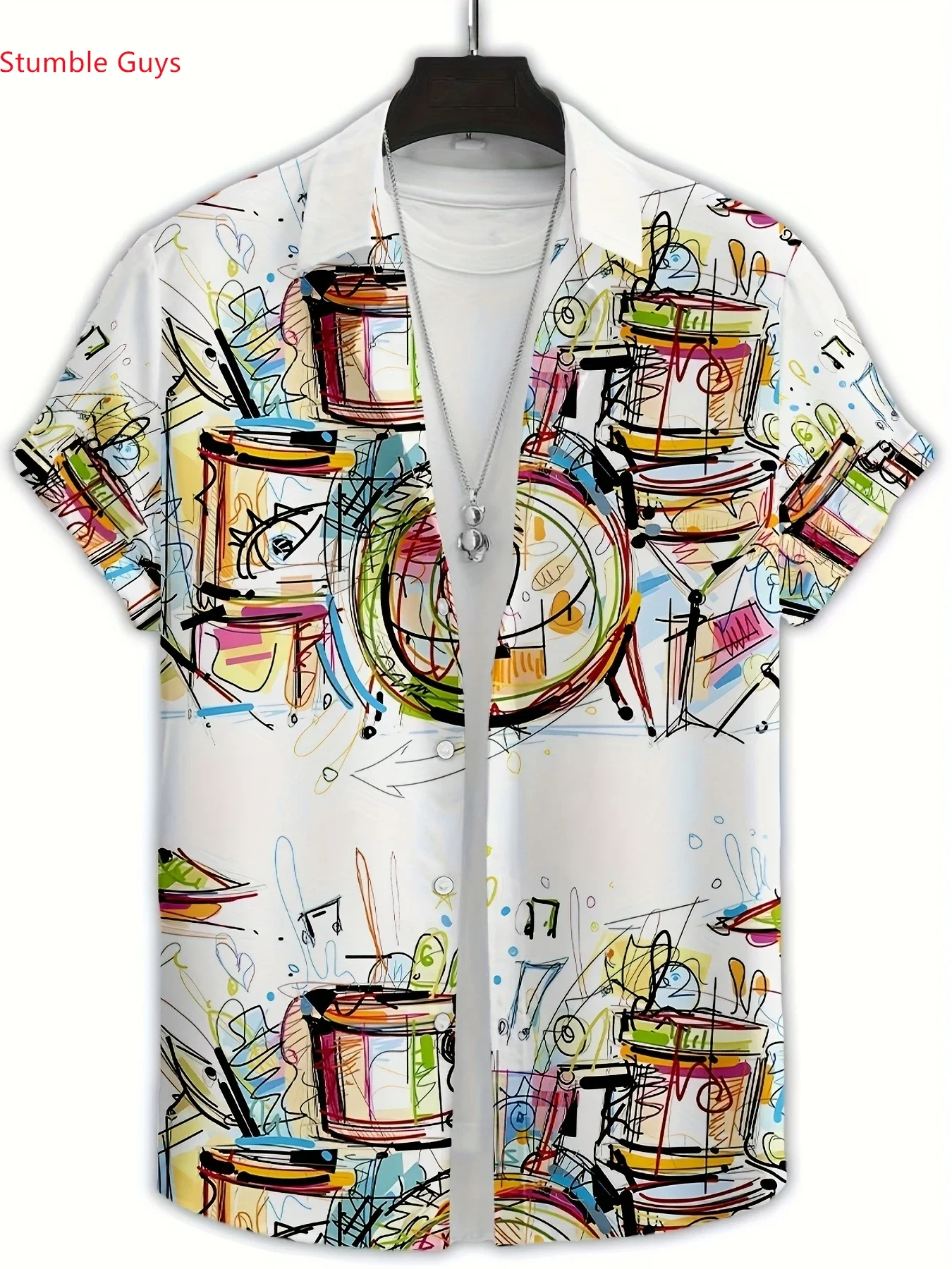 

Men's Fashion Casual Beach Shirt Summer Man Short Sleeve Hawaiian Style Tropical Print Lightweight Holiday Party Tops