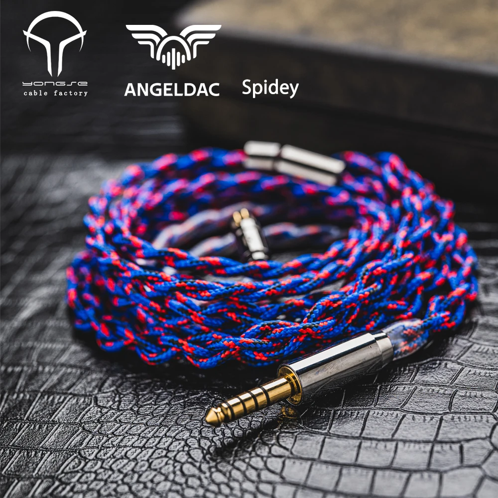 Yongse Spidey New Arrival High Purity 4 Strand 6N Silver-plated Crystal Copper Earphones Upgrade Cable