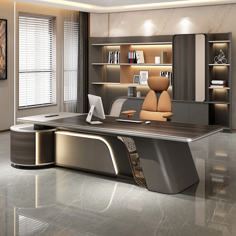 

Роскошный современный офисный стол, высококачественный дизайн, L-образный стол для генерального директора для дома или коммерческого использования, оптовая продажа