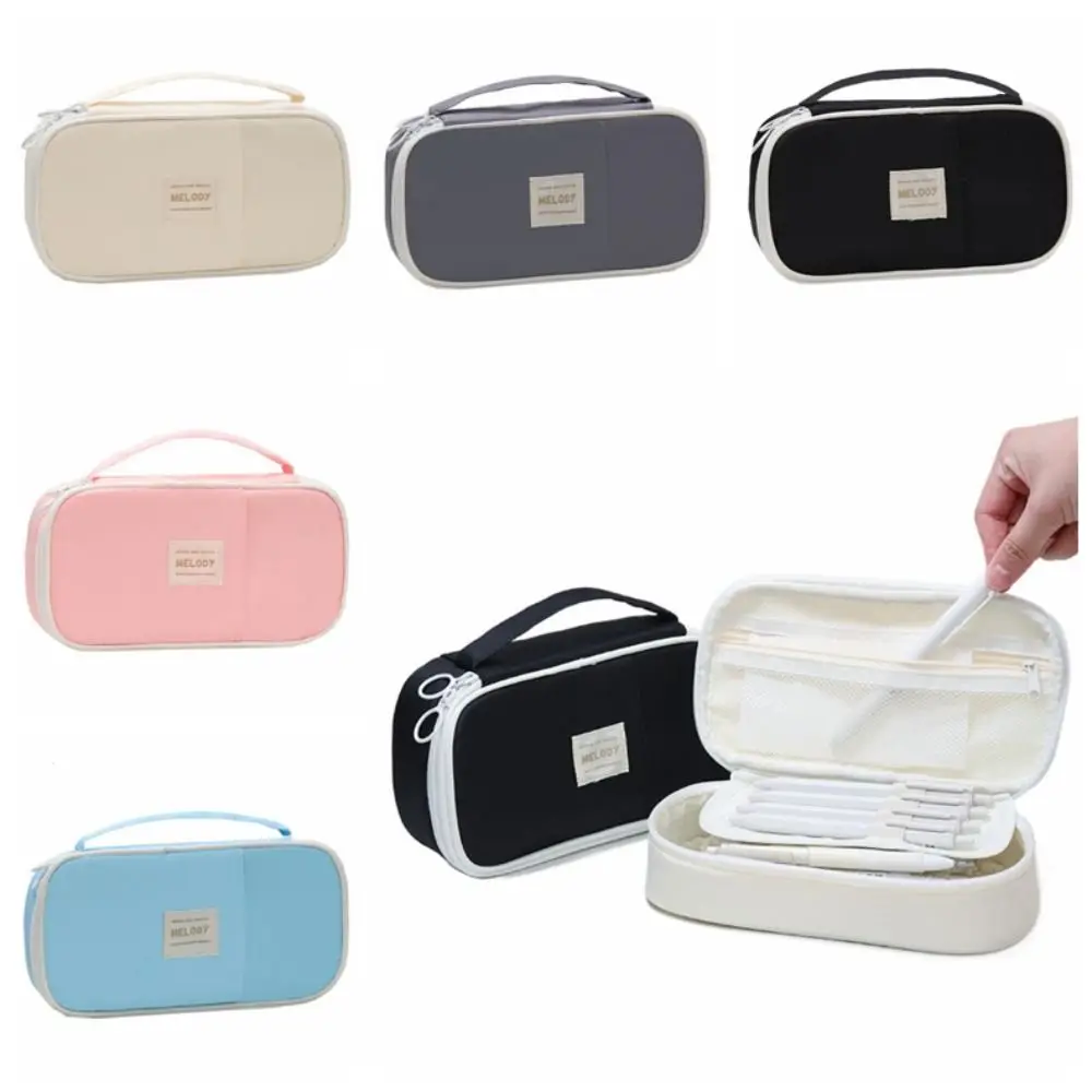 Large Capacity Kawaii Pencil Cases Multi-function Portable Storage Stationery Box Cute Cartoon Zipper Pencil Bag Pouch Students