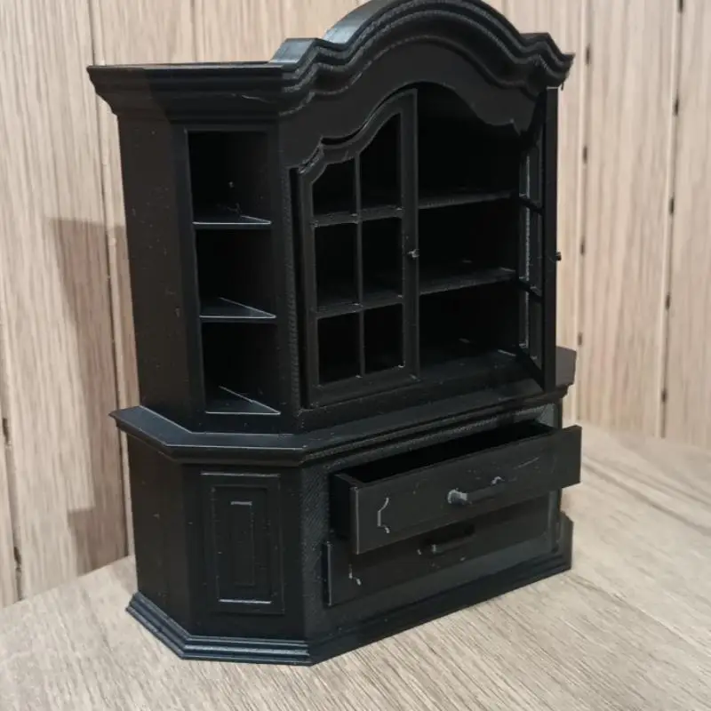 {H} 1Pcs DIY Craft Project Tiny House Furniture Bookcase Miniature Plastic Cabinet For Dollhouses Bedroom Living Room Decor