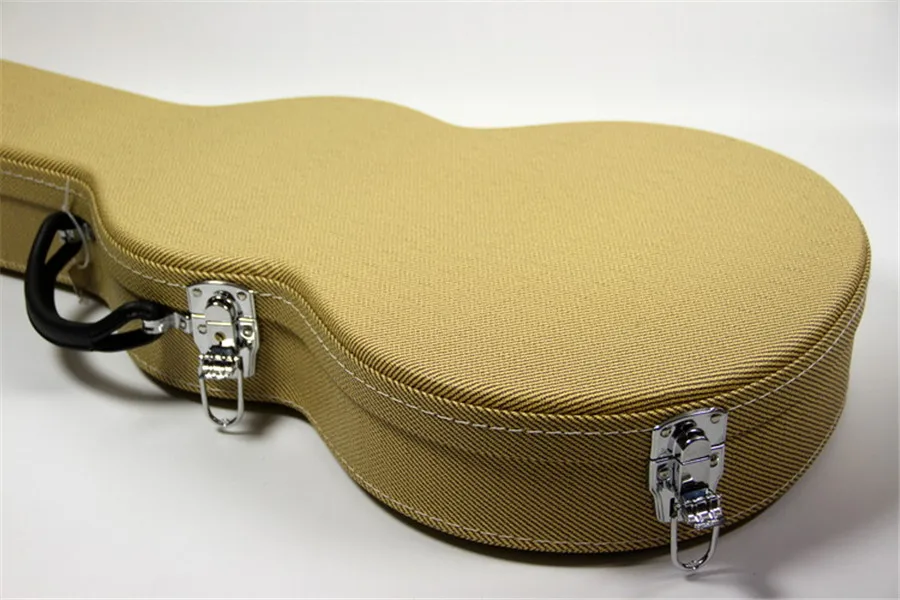 Factory Direct Classic Retro Yellow Hardshell Guitar Case Premium PU for LP Guitar Pro Guitar case