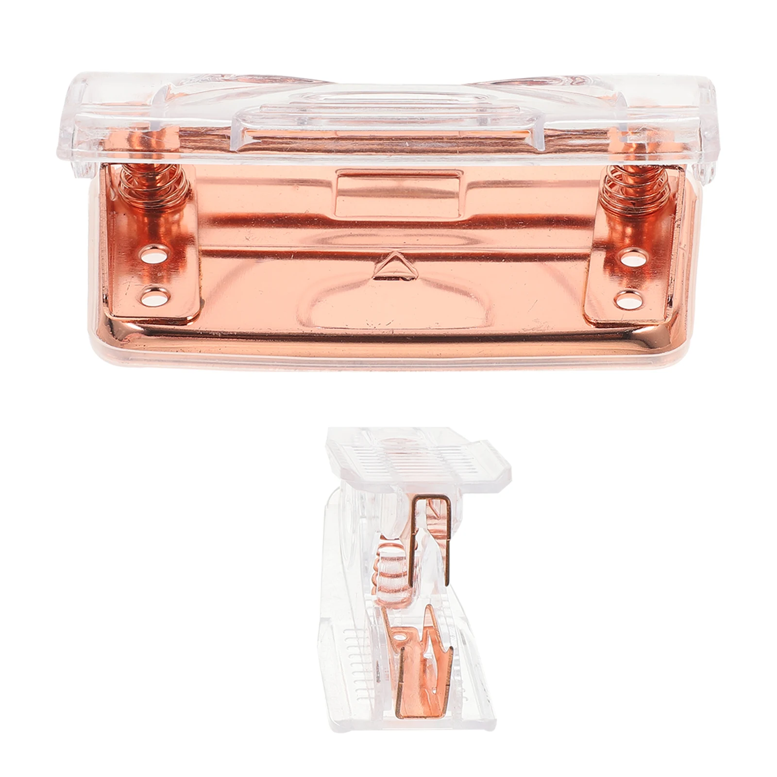 

1 Set Elegant Transparent Rose Gold Hole Puncher Staple Remover Office Tool Heavy Duty