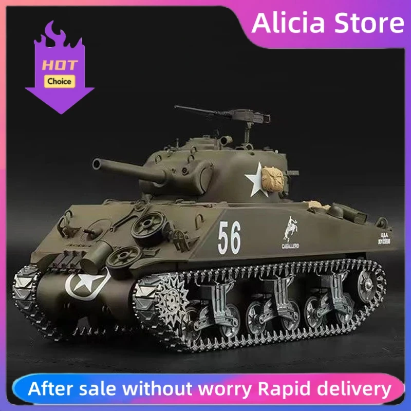 Novo 3898-1 metal eua m4a3 tanque de batalha principal rc modelo eua sherman 1:16 simulação de batalha brinquedos de controle remoto carro presentes de feriado