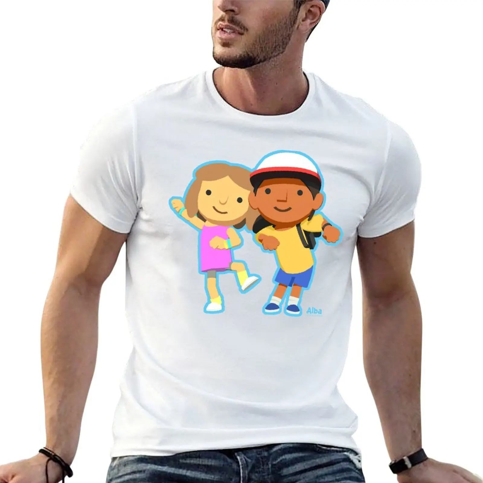 Alba and Ines Dancing - colour T-Shirt new edition anime shirt men workout shirt