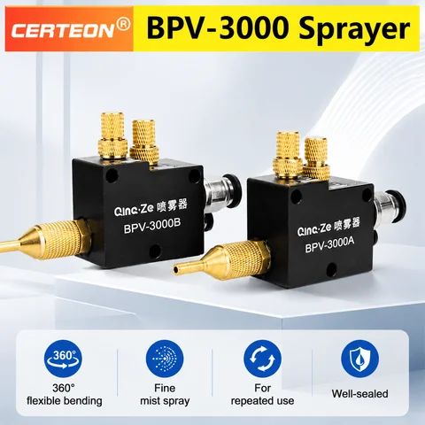 BPV-3000 Pneumatic Coolant Mist Sprayer CNC Coolant Spray Nozzle Flexible Air Mist Cooling System for Lathe Milling