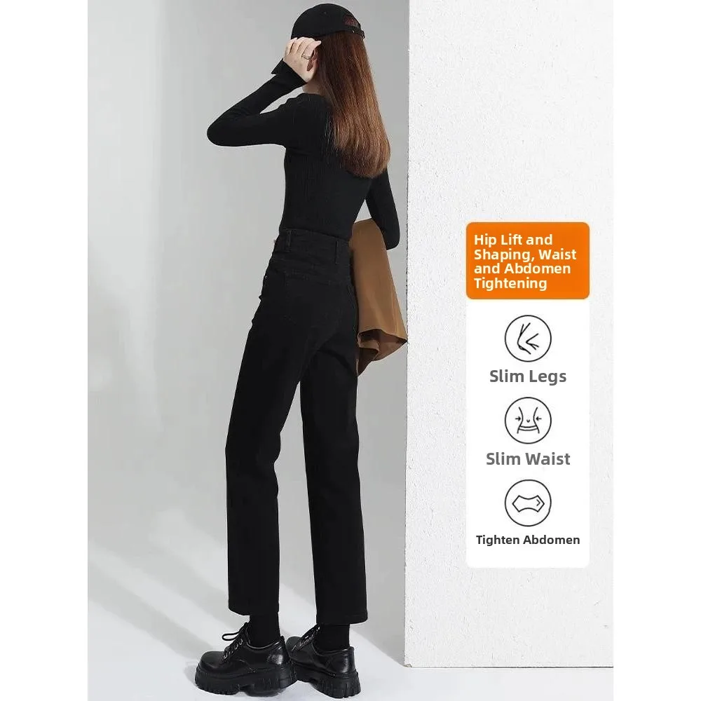 

Женские джинсы-сигареты Bla Skinny: новая весенняя модель, эластичные, прямые, укороченные, с высокой талией, из хлопка, кор...