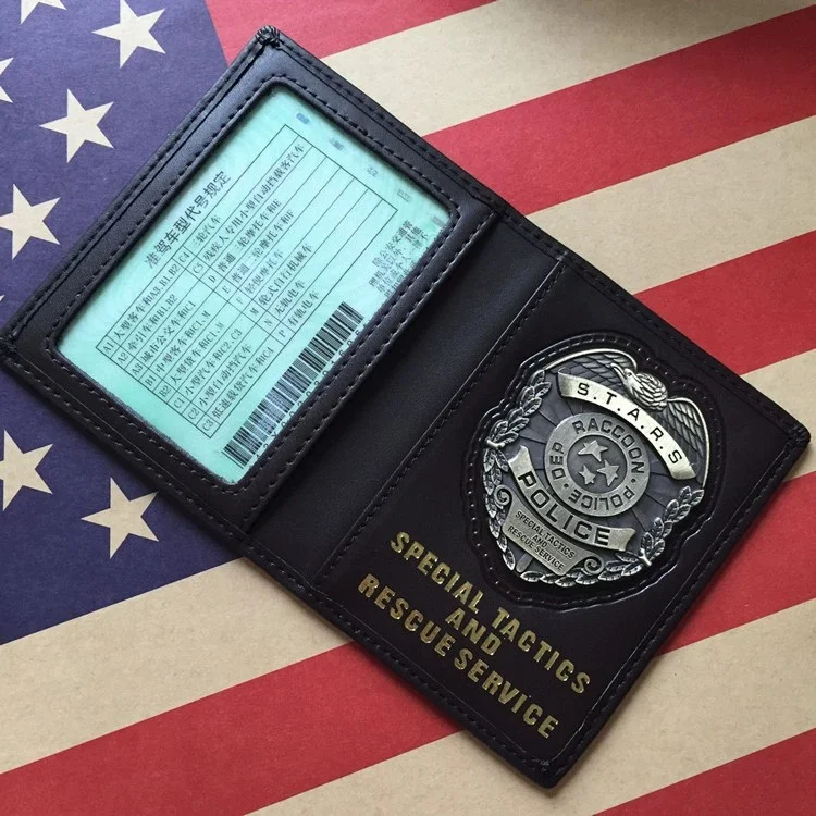 Resident Evil Leon Chris Jill Ada Rebecca Metal Badge ID S.T.A.R.S. حافظة شارة الشرطة مع ملحقات تنكرية قابلة للتخصيص #5