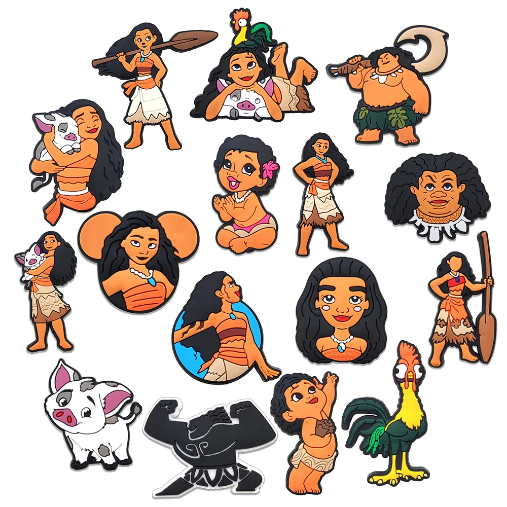 

5-100 шт., обувь Disney Moana Ocean Adventu, подвески, сумка для обуви из ПВХ, аксессуары для браслета, подвеска, украшение, подарки для детской вечеринки