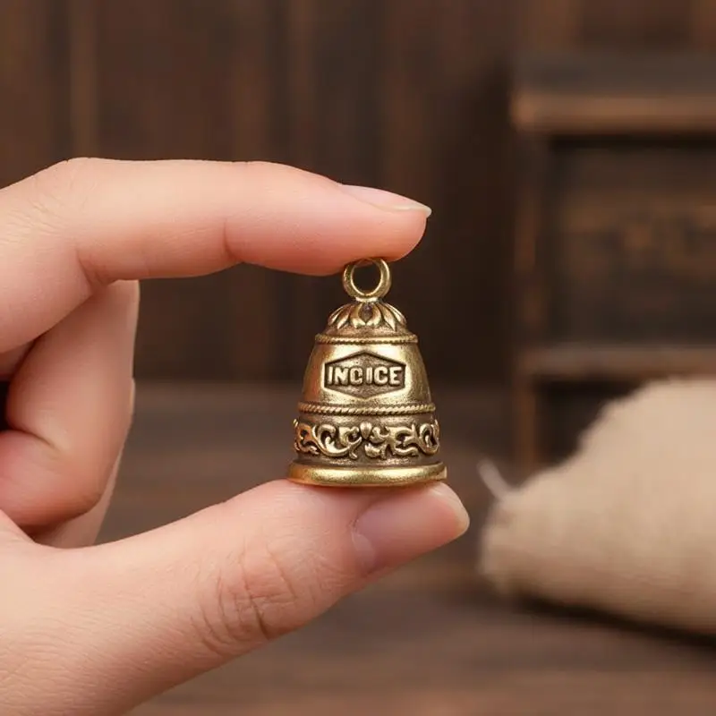 1pc Mini Antique Bell China'S Mini Brass Copper Sculpture Pray Fengshui Bell Invitation Buddhism Chinese Bells Home Decor